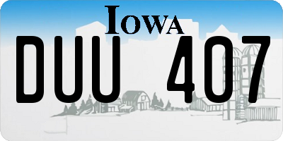 IA license plate DUU407