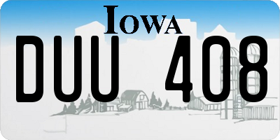 IA license plate DUU408