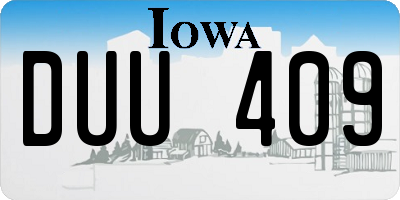 IA license plate DUU409