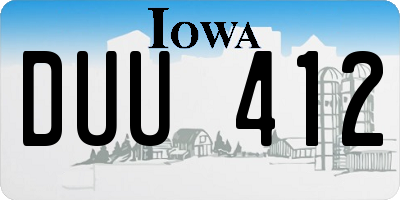 IA license plate DUU412