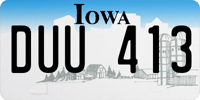 IA license plate DUU413