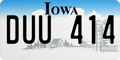 IA license plate DUU414