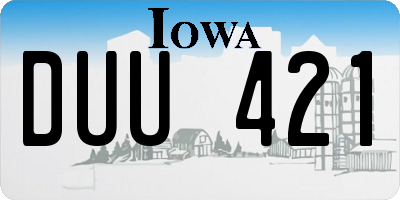 IA license plate DUU421