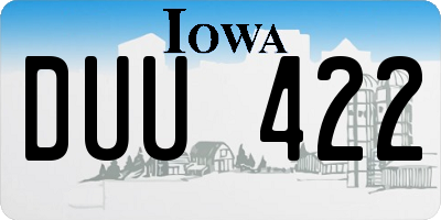 IA license plate DUU422