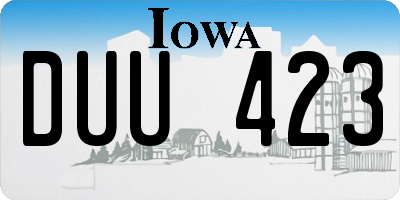 IA license plate DUU423