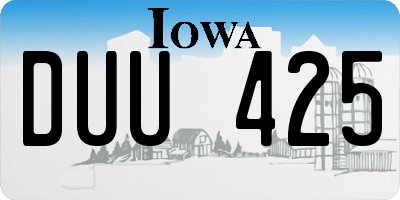 IA license plate DUU425