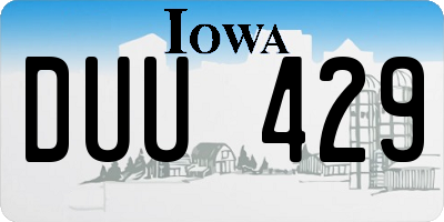 IA license plate DUU429