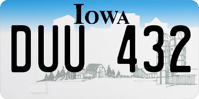 IA license plate DUU432