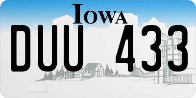 IA license plate DUU433