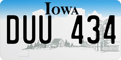 IA license plate DUU434