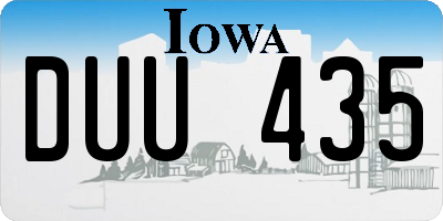 IA license plate DUU435