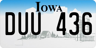 IA license plate DUU436