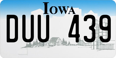 IA license plate DUU439