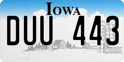 IA license plate DUU443
