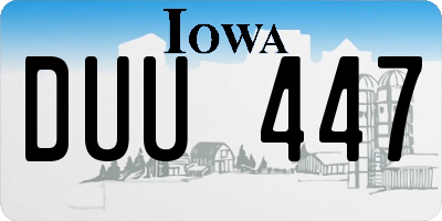 IA license plate DUU447