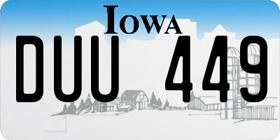 IA license plate DUU449
