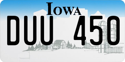 IA license plate DUU450