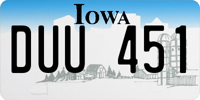 IA license plate DUU451