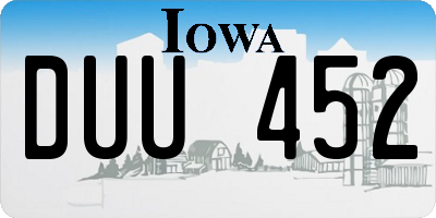 IA license plate DUU452