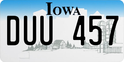 IA license plate DUU457