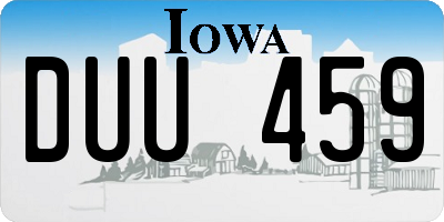 IA license plate DUU459