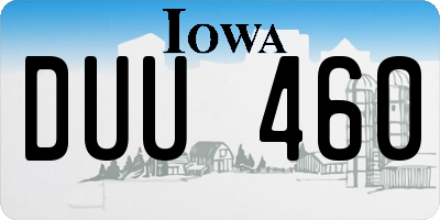 IA license plate DUU460