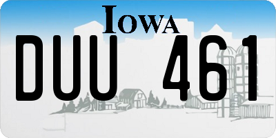 IA license plate DUU461