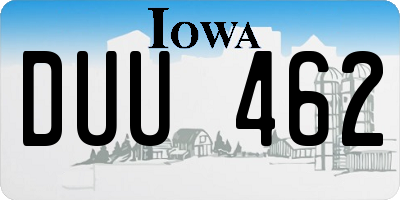 IA license plate DUU462