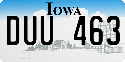 IA license plate DUU463