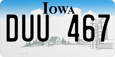 IA license plate DUU467