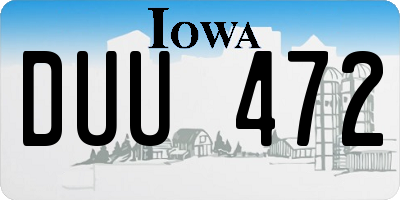 IA license plate DUU472