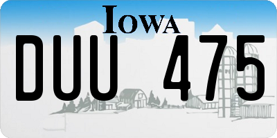IA license plate DUU475