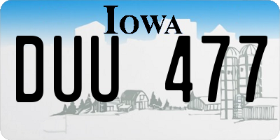 IA license plate DUU477