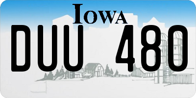IA license plate DUU480