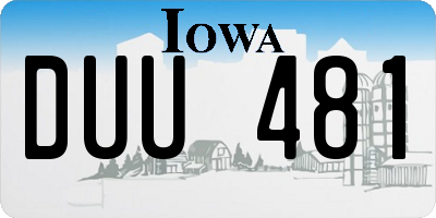 IA license plate DUU481