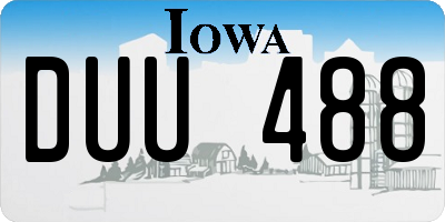 IA license plate DUU488