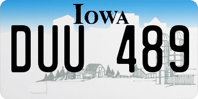 IA license plate DUU489