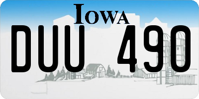 IA license plate DUU490