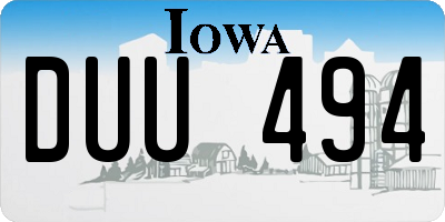 IA license plate DUU494