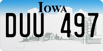 IA license plate DUU497