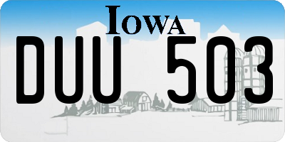 IA license plate DUU503