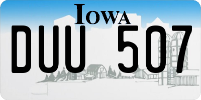 IA license plate DUU507
