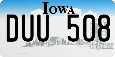 IA license plate DUU508