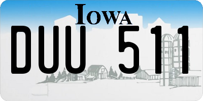 IA license plate DUU511