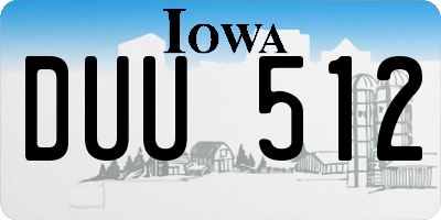 IA license plate DUU512