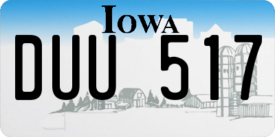 IA license plate DUU517
