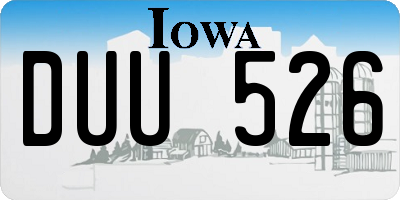 IA license plate DUU526