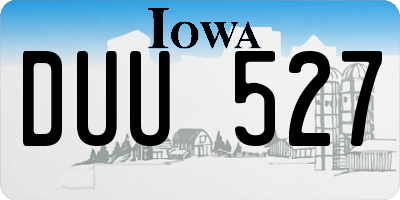 IA license plate DUU527