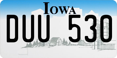 IA license plate DUU530