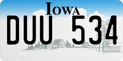 IA license plate DUU534